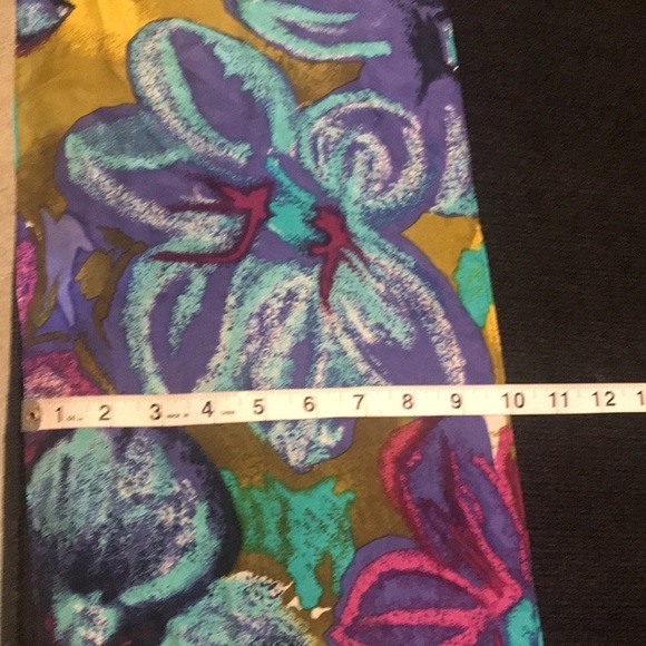Express Jewel Tone Watercolor 100% Silk Scarf-Size 10x84 - Picture 6 of 8